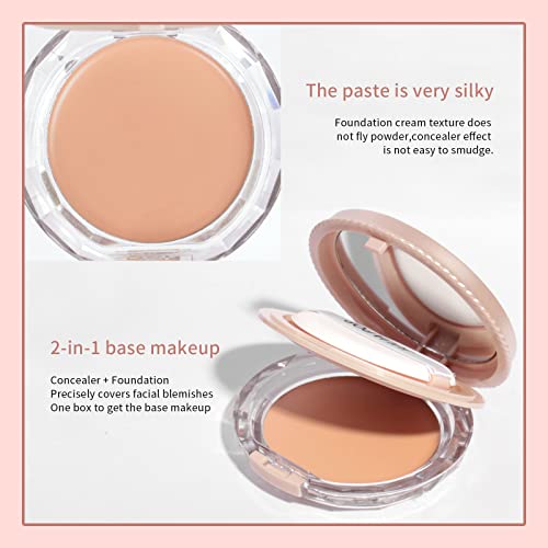 Rosarden Cream Foundation Palette - Full Coverage Foundation With Sponge Powder Puff- Waterproof Long Lasting Face Foundation - Matte Finish Lightweight Smooth Foundation Suitable For All Skin Types #TOP3