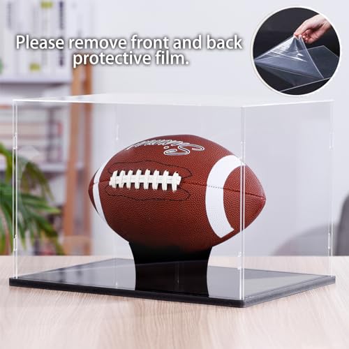 TREELF Football Display Case Full Size, Acrylic Clear Box with Stand, UV Protected Memorabilia Holder, for Autographed Football Fans & Collectors, Sports Collectibles by TREELF - Image 6