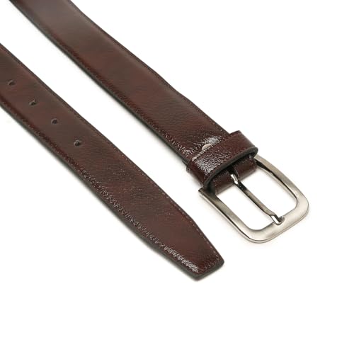 Image of Faux Leather Belt for Men | Adjustable Waistband up to 42 Inches | Belt for Jeans & Dress Pants | Belt with Heavy Buckle 135a