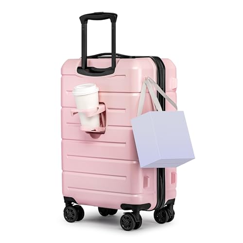 KYME 20-Inch Pink Hardshell Carry-On with Wheels
