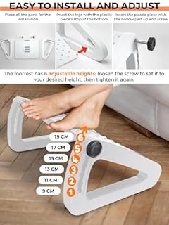 Poggiapiedi Ergonomico per Ufficio, Supporto per i Piedi per Scrivania Regolabile, Antiscivolo, Poggiapiedi con Funzione Massaggio, Migliora la Postura e la Circolazione, Ideale per Lavoro e Casa