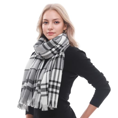 PIOYMEYA Bufanda Mujer Invierno Pashmina Grandes Chal Bufanda Cuadros Manta Pañuelos Cuello