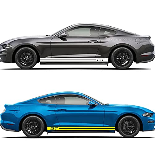 Auto styling koolstofvezel vinyl sticker deur GT Logo Gestreepte zijrok Racing Sport Body Sticker voor Fo-RD Mustang… - Image 4