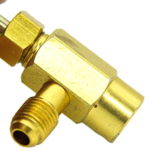 R134a Can Tap con rosca SAE 1/4" macho y 1/2" hembra para aire acondicionado miniatura 6