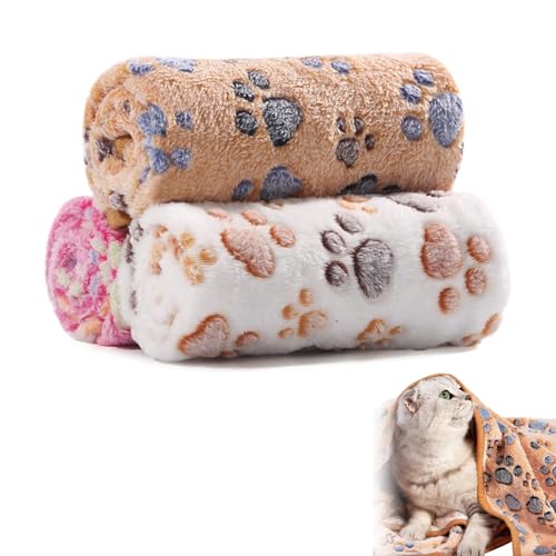 Kexayo 3 Stück Katzendecke, 60 X 40cm Katzendecke Für Katzen, Hunde Katzen, Kuscheldecke Hund Waschbar Und Flauschig Weiche Und Warme Decken Haustiere...