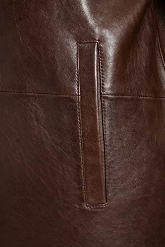 Image of Men's Big and Tall Four-button Lambskin Leather Car Coat