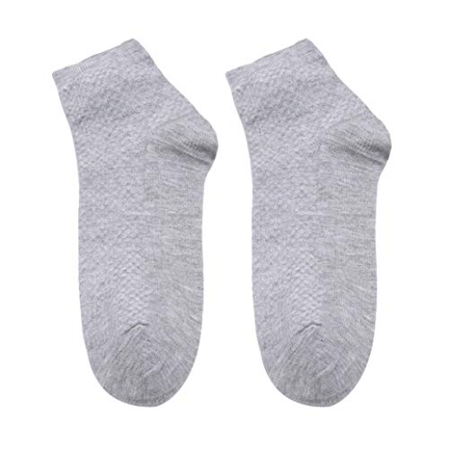 Hengxingwf Short Tube Small Lattice Bamboo Fiber Men's Socks Deodorant Socks