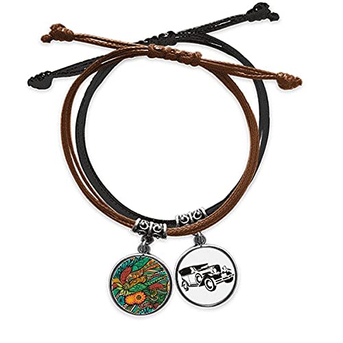 Bracelet motif fleurs colorées en cuir le cadeau idéal pour un anniversaire