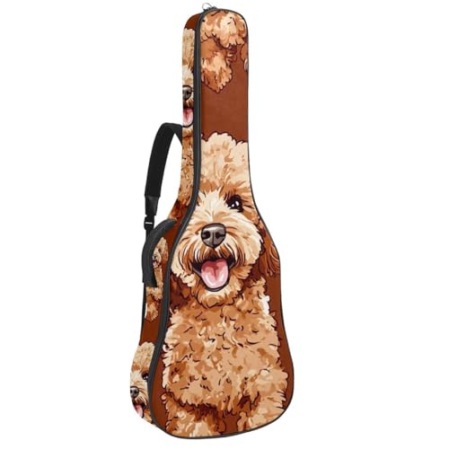 Sac guitare acoustique finition fourrure marron haute protection