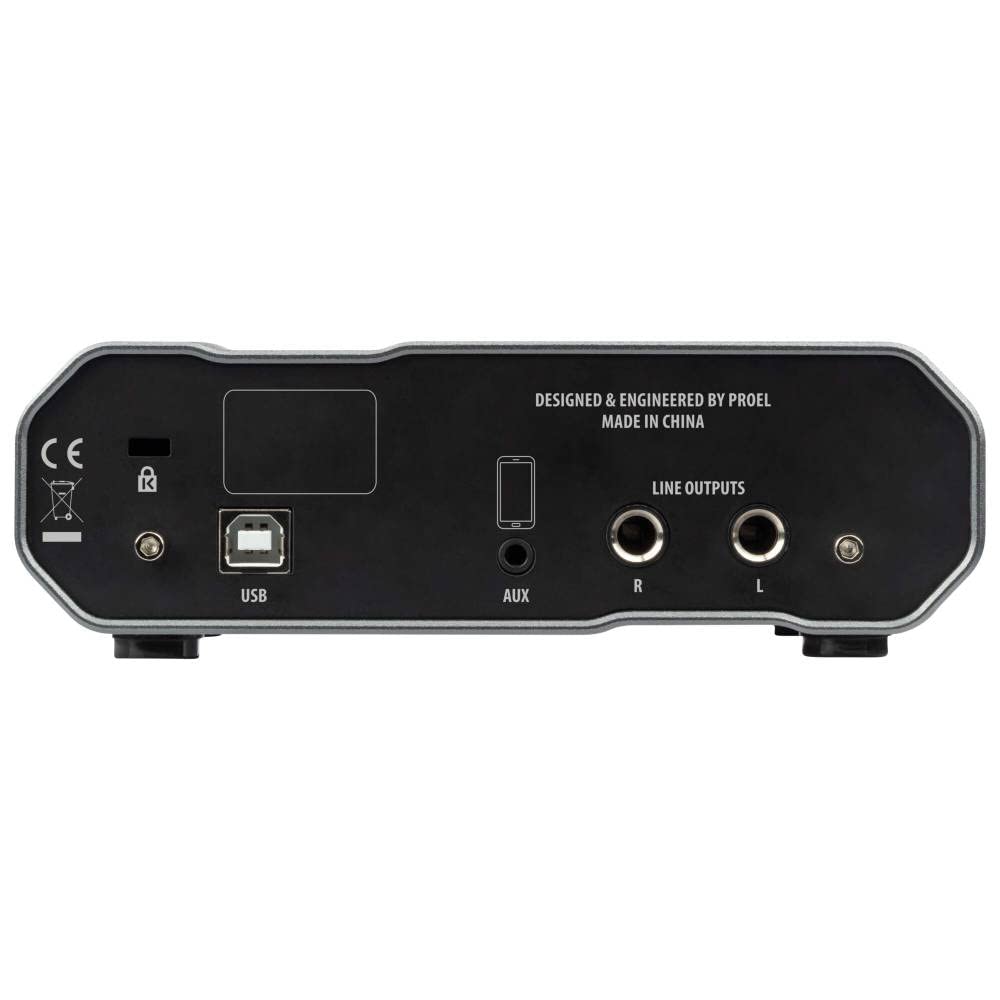 Proel EIKON SBi-PRO - Interfaccia audio USB 2.0 con 2 In & 2 Out, qualità da studio per la registrazione domestica o mobile, lo streaming live o il podcasting
