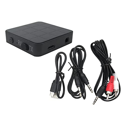 Premium Bluetooth 5.0 Transmitter Receiver Adapter 2-in-1 Wireless 3.5mm aptX Low Latency Stereo Audio Adapter for Home Sound System/TV/PC/Tablet/Speaker Headphone