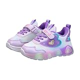 [Avarrerog] 光る靴 女の子 男の子 スニーカー おしゃれ 可愛い 通気 マジックテープ 軽量 キッズ スニーカー 柔軟 滑り止め 厚底 発光シューズ 子供靴 歩き やすい 履きやすい スポーツシューズ 男女兼用 通園 通学 プレゼント(パープル,16.0 cm)