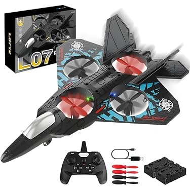 Aeroplane 2.4GHz Remote Controlled Aeroplane L0712 Quadcopter Floating Fighter Plane RC Aeroplane RTF for Beginners,Children and Adults,APlane Toy with Coloured Lights USB Charging