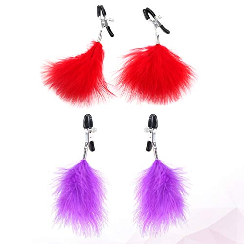 KESYOO 2 Pares de Grampos Duráveis Criativos E Divertidos Grampo para Seios de Penas Estimulam Papil