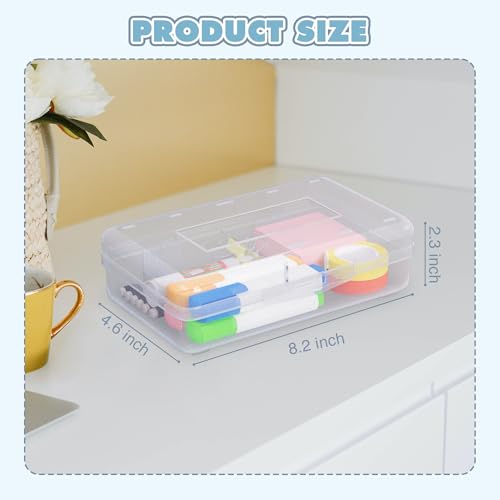 Image of 24pcs Pencil Cases Boxes Clear Pencil Case Organizer Plastic Pencil Case Marker Storage Organizer Clear Pencil Box Large Capacity Pencil Case Bulk