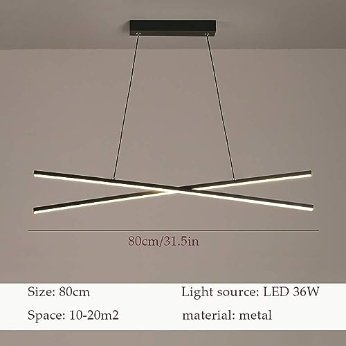 Lámpara de araña moderna con iluminación LED regulable lineal para techo comedor 6