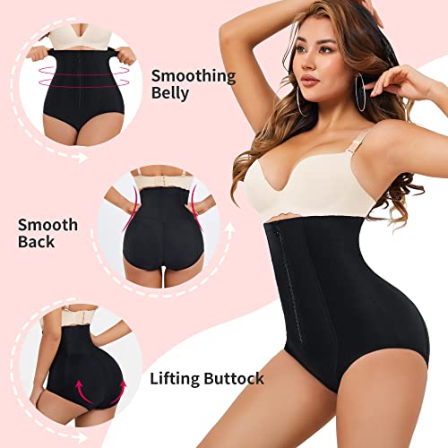 Gotoly Women Butt Lifter Shapewear Panties Waist Trainer Body Shaper Hi-Waist Double Tummy Control Slim Panty (Black, Medium) #TOP1