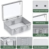EYPINS Wasserdicht Verteilerkasten Mit Lüftungsgitter 40x30x16cm/Sichttür – Ansicht 4