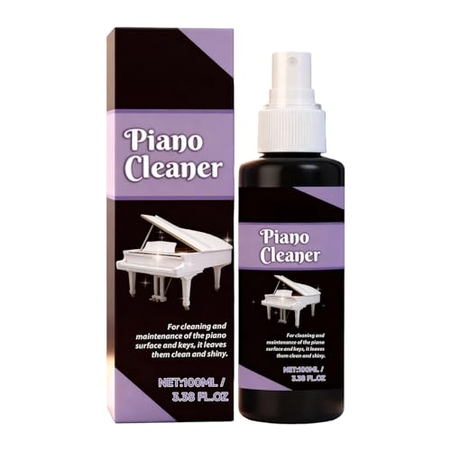 Piano Polish Spray - Keyboard Cleaning Solution for Instruments | 100ml Gentle Formula with Streak Free Shine, Restoration, Home Studio Stage Performance for Practice Indoor Outdoor Use
