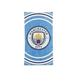 MANCHESTER CITY FC Official Pulse Design Towel (One Size) (Blue/White)
