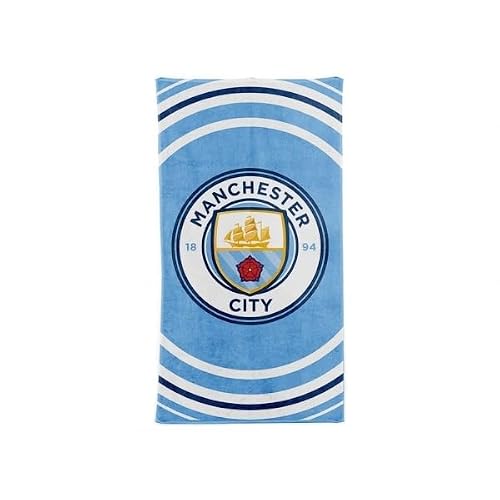 MANCHESTER CITY FC Official Pulse Design Towel (One Size) (Blue/White)