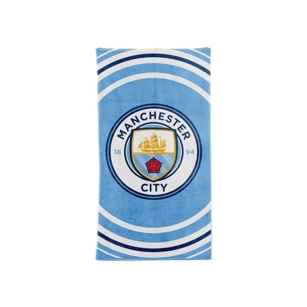 MANCHESTER CITY FC Serviette Officielle Pulse Design (Taille Unique) (Bleu/Blanc)