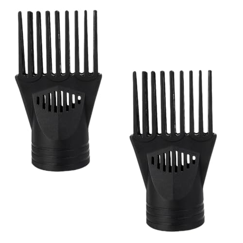 Black Universal Hair Dryer Comb Attachment, Universal Hairdressing Nozzle, Plastic Blow Comb Attachment for Straightening, Detangling Fine, Curly, Natural Hair