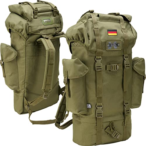 BWuM Bundeswehr Mochila de combate (65 l, inclui remendo e bandeira), Verde Azeitona