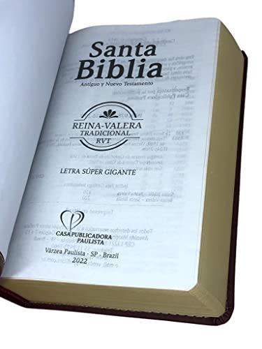 Santa Biblia reina valera trad. RVT ‐ letra súper gigante 1664 cuero artificial ‐ vino
