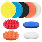 DXLing 9 Stück Auto Polierpads Klett Set 150mm Polierschwamm Wellen/Flache/Waben Polieren Schwämme Polierpads 150mm Polierschwämme Pads Auto Polishing Pad