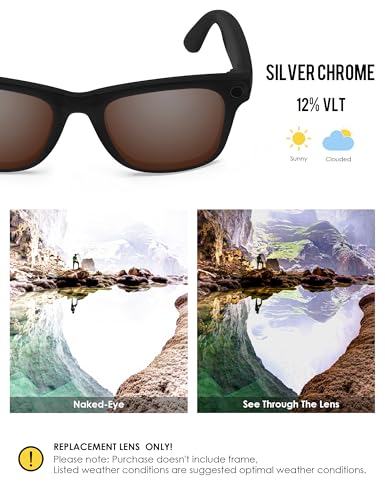 Image of BLAZERBUCK Photochromic Replacement Lenses Compatible with Ray-Ban Meta Wayfarer RW4008 | RW4012 (Gen 2) 53mm Smart Glasses