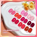 12 PCS Pink Nail Polish Set With 10 Colour Combo, 2 PCS Base and Top Coat, Fast Drying Long Lasting Nail Polish for Holiday Gift Giving - Image 2