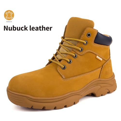 Image of Jacata Men's Work Boots for Construction Waterproof Slip Resistant Leather