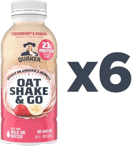 Quaker Oat Shake & Go, Strawberry & Banana, 1.5 oz Bottles, 6 Pack - 2