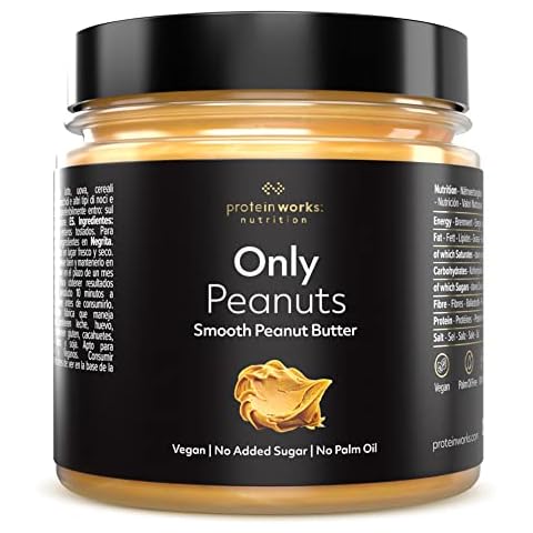 Protein Works - Peanut Butter - 100% Natural Roasted Peanut Butter - No Added Sugar - Smooth - 250g Cover