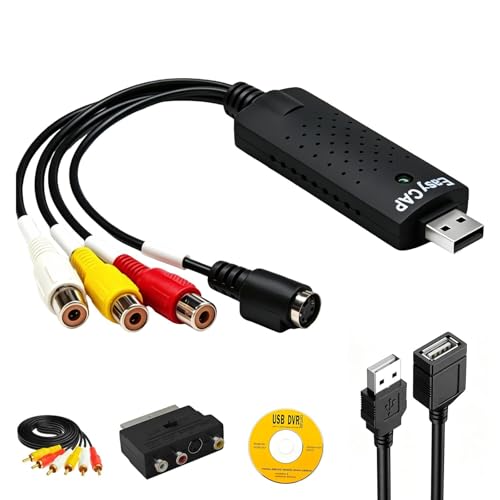 Convertitore da VHS a Digitale,Convertitore di Grabber Video,USB 2.0 Scheda