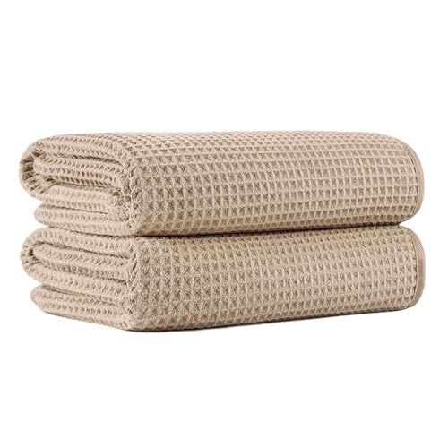MICROFI New Microfiber Waffle Bath Towels, 2...