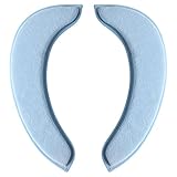 saounisi Toilet Seat Cover Washable, Padded Cushion Warm Soft Thick Fuzzy Round Elongated Washable Disposable Large Blue 1 Pack