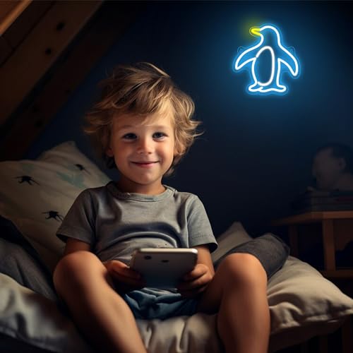 Image of Attivolife Penguin Sign for Wall Decor, Light up Special Animal Shape LED Lamp with Dim USB Powered, Unique Home Living Room Business Cafe Shop Bar Party Decor Birthday Christmas Day Gift