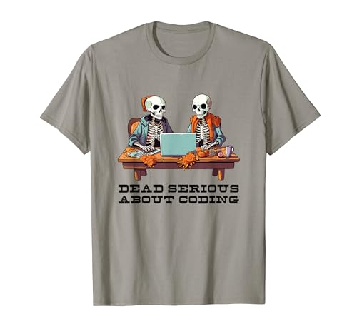 Serio sobre Coding Skeletons Desarrollador Divertido Camiseta