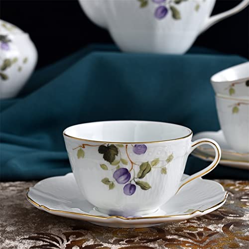 Tea cup bone china pays scandinave tasse et soucoupe dorée 220ml - 3