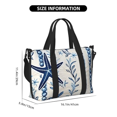 Travel Duffle Bag Sea Starfish Seashell Weekender Overnight Bags Luggage Bag for Women Men Waterproof Sports Gym Bag Hand Bag with Shoulder Strap4