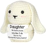 Mini Funny Bunny Easter Basket Stuffers for Daughter I Love You Daughter Birthday Gifts from Mom Dad Cute Easter Stuff Things for Bonus Step Daughter in Law Graduation Gift Funny Bunny Decor