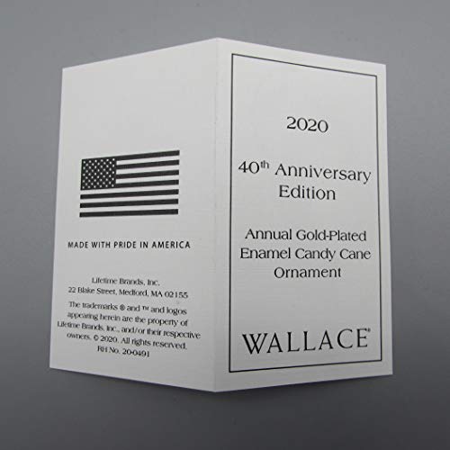 Wallace 5254041 Annual Gold Plate and Enamel Candy Cane 2020 Holiday Ornament, 40th Edition, Metal - Thumbnail 7