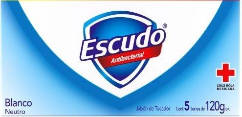 5 X Escudo Antibacterial Blanco Jabon De Tocador Body Bath Soap Bar 4oz Ea.