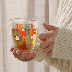 In My Auntie Era 12 Oz Double Walled Glass Coffee Mugs Best Auntie Gifts From Niece Nephew Glass, Best Auntie Gift Ideas for New Aunt, Auntie, To Be Aunt, Aunt Announcement, Promoted To Aunt, Pack 1 In My Auntie Era 12 Oz Double Walled Glass Coffee Mugs Best Auntie Gifts From Niece Nephew Glass Best Auntie Gift Ideas for New Aunt Auntie To Be Aunt Aunt Announcement Promoted To Aunt Pack 1