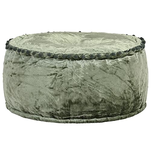 vidaXL Puf Redondo, Taburete Redondo de Pies, Otomana de Asiento, Reposapiés para Salón Dormitorio Tocador, Terciopelo Verde 40x20 cm