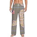 Comodidad relajada: diseñadas para una máxima relajación, estas pijamas abstractas de franela con estampado de mapa de la bandera de Nueva York para hombre ofrecen una sensación ligera y cálida, lo que las hace perfectas para una buena noche de sueño o descansar en casa