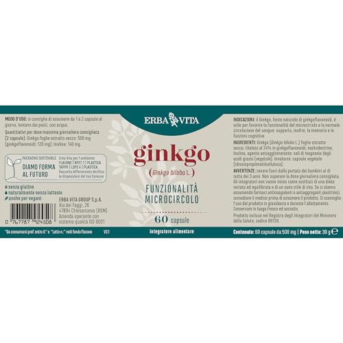 GINKGO Erba Vita 60 Capsule - 5