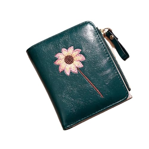 DOTITOY Cherry Cute Vintage Wallet Cute Purse Coin Pocket Small Wallet for Women Zip Y2k Mini Leather Cash Wallets with Zipper (Green1,One Size)